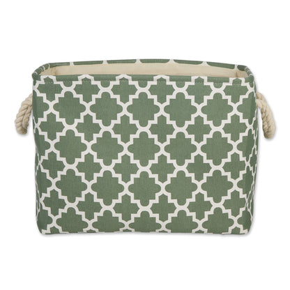 DII Polyester Container with Handles, Lattice Storage Bin, Medium, Artichoke