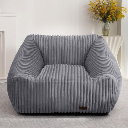 HABUTWAY Bean Bag Chair, Giant Bean Bag Chairs for Adults and Kids, Bean Bag Sofa, Lazy Floor Sofa, Faux Fur Beanbag Chair with Armrests for Living Room Bedroom (Grey)