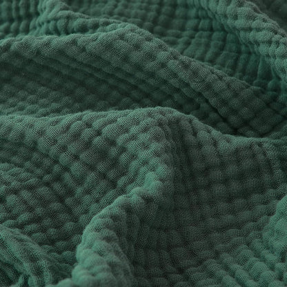 EMME Cotton Muslin Large Throw Blanket Couch Breathable Gauze Blanket Soft Lightweight Bed Blankets Adults (Forest Green, 50"x70")