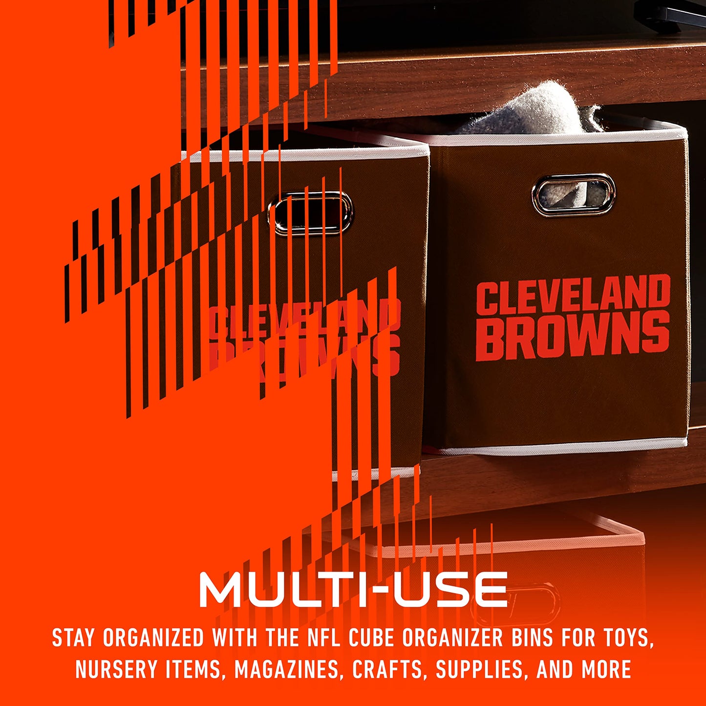 Franklin Sports NFL Cleveland Browns Collapsible Storage Bin