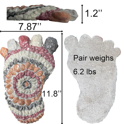 Garden Stepping Stones - Decorative Garden Stones for Patio, Deck, Garden or Sidewalk Faux Cobblestone Stepping Stones (Set of 2#A