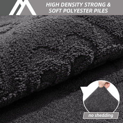 COSY HOMEER-Door-Mat-Non-Slip-Entryway-Rug 32”x48” Absorbent Welcome Mats Washable Dirt Trapper Door Mat Entrance Floor Mats for Front Back Doormats and Wet Shoes,Dark Grey