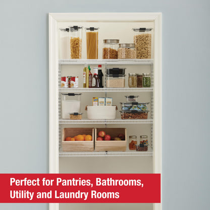 Rubbermaid 36" Pantry Organization Shelf System Direct Wall Mount 4 Shelves and Mounting Hardware