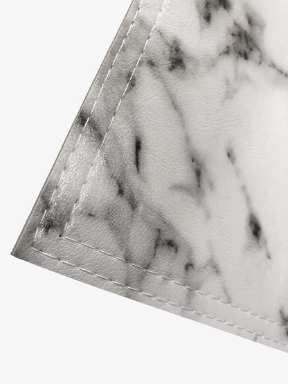 Marble Faux Leather PU Placemats, Set of 8, Easy to Clean, Heat & Stain Resistant for Conference Table,Dining Home Office Decor