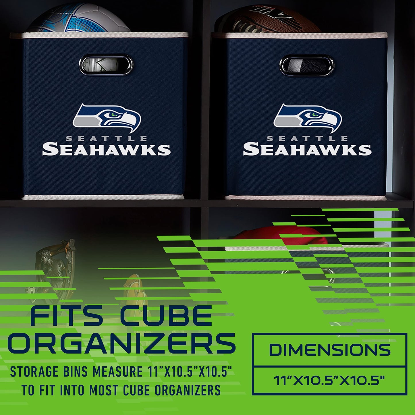 Franklin Sports NFL Seattle Seahawks Collapsible Storage Bin