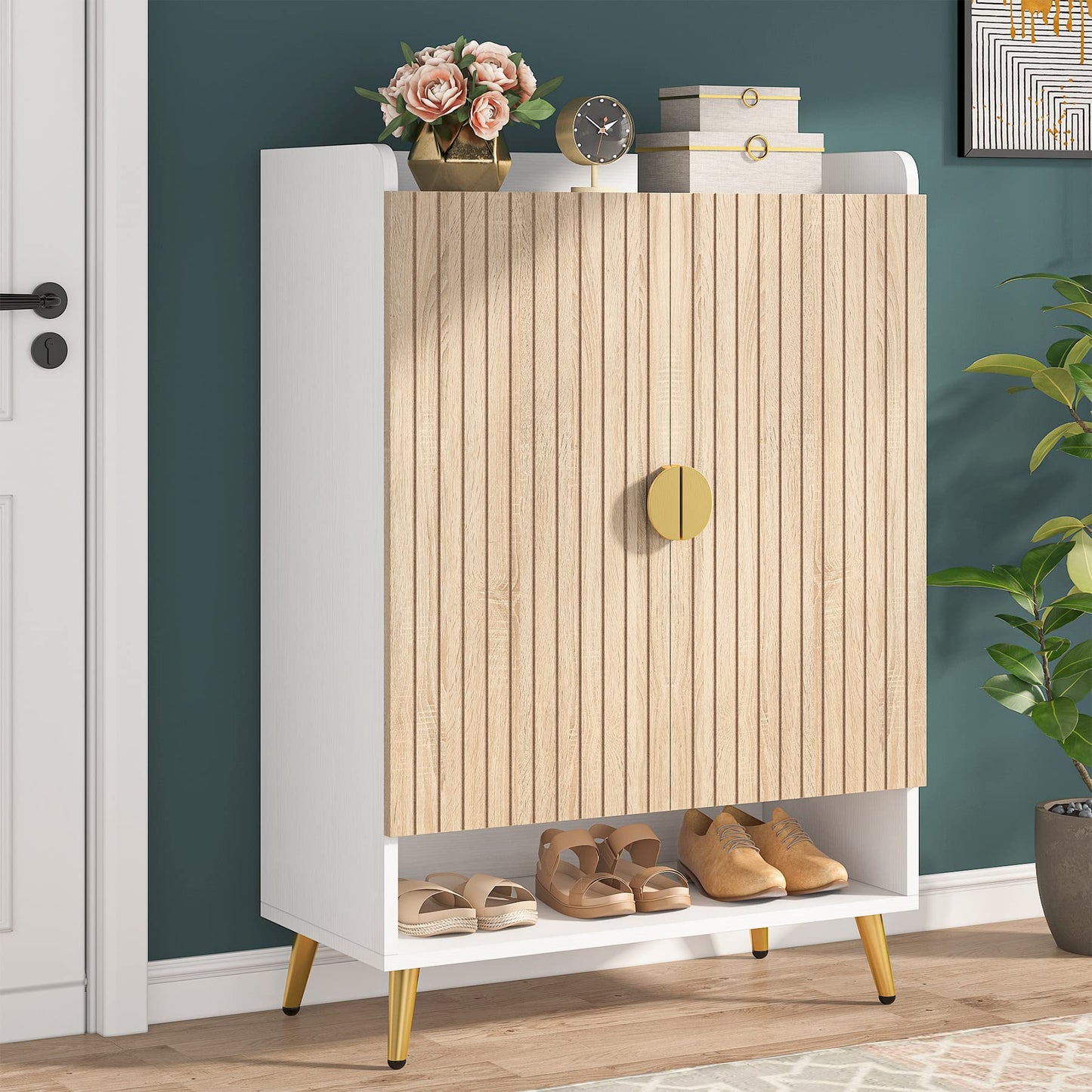 Tribesigns Shoe Cabinet with Doors, 6-Tier Shoe Storage for Entryway
