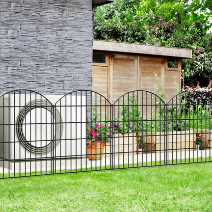 Metal Garden Fence 36in (H) x 18.7ft (L), 8 Panels +9 Stakes Dog Fence Border Fence Animal Barrier, No Dig Garden Fencing for Yard Flower Bed Lawn Patio Outdoor,CTW3608 Black