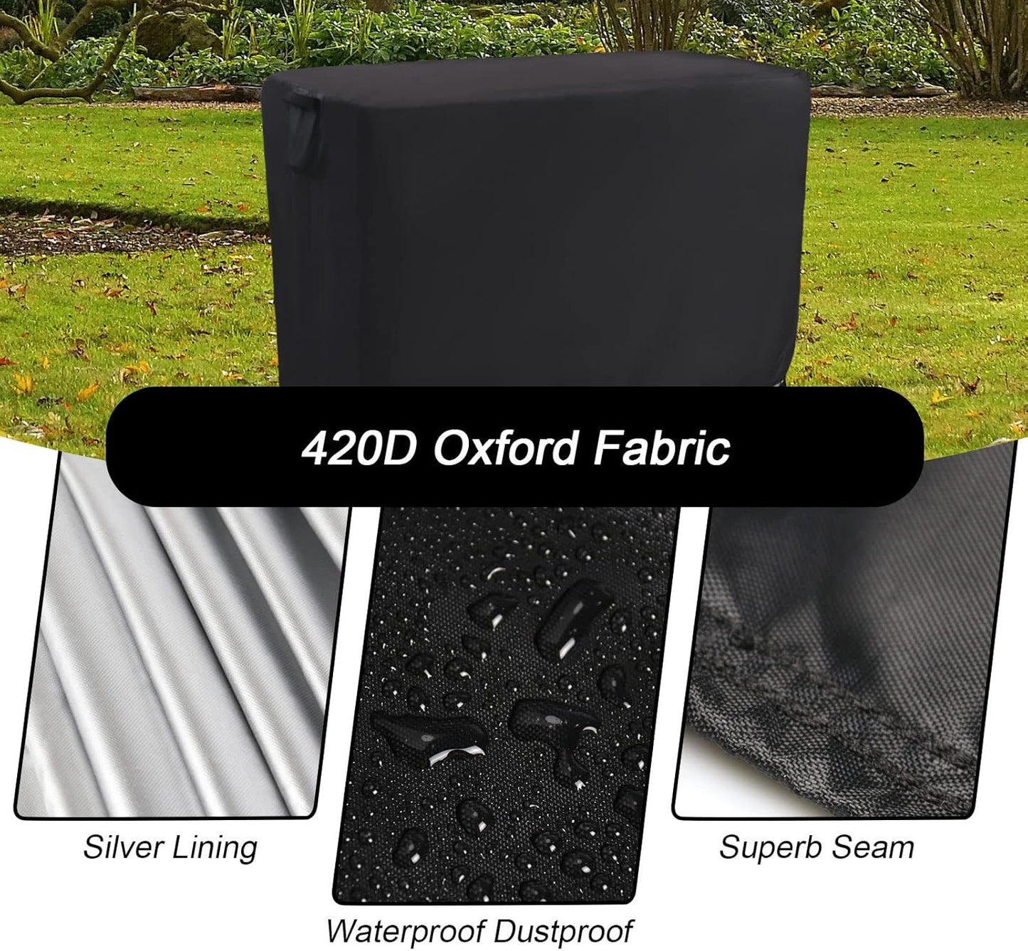 Kingling Outdoor Prep Table Cover for Cart Table, 52 inch Stainless Steel Metal Table Covers Waterproof Protection for Patio Prep Grill Tables - 52''L x 24''W x 35''H