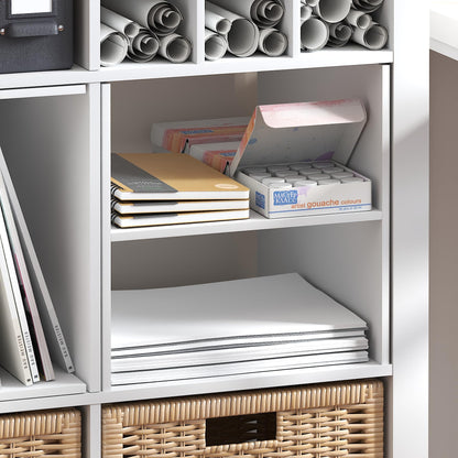 Furinno Cubicle H-Shelf Cube Insert, 2-Tier Cube Organizer, White