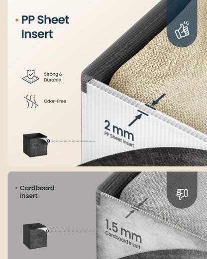 SONGMICS HOME Foldable Storage Cubes Set of 10, Fabric Shelf Organizer Bins with Handles, Closet