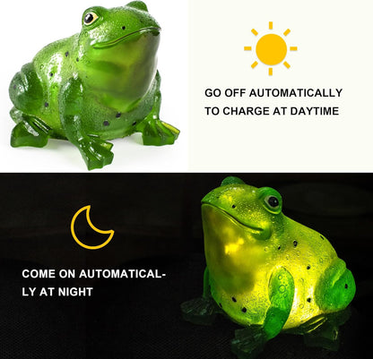 TIJNN Solar Frog Lights Deck Decorative Lighting Statue Lawn Patio Backyard Outdoor Garden Decoration Housewarming Gift