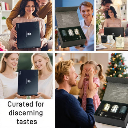 Luxury Scented Candles Gift Set ??3 Crystal Soy & Beeswax Aromatherapy Candle with Snuffer Lid & Wick Trimmer,7oz/each | Floral & Citrus Scents, Candle for Women, candles for home Scented & Relaxation