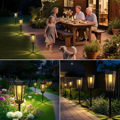 Solar Pathway Lights, Upgraded Solar Bright LED Path Lights, Outdoor Waterproof Garden Landscape Lighting with 2 Lighting Modes & Auto On/Off, for Yard, Landscape, Patio, Lawn, Path, Walkway, Driveway