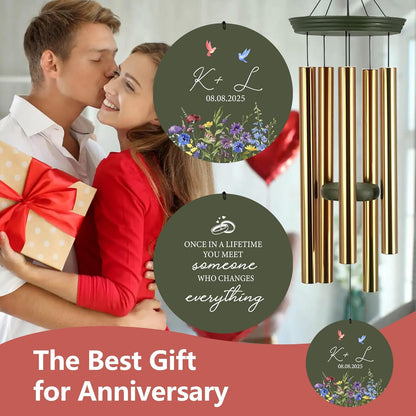 2025 Wedding Wind Chimes for Couple, Deep Tone Personalized Wind Chime, Wedding Gifts for Couples, Customized Windchime for Husband/Wife