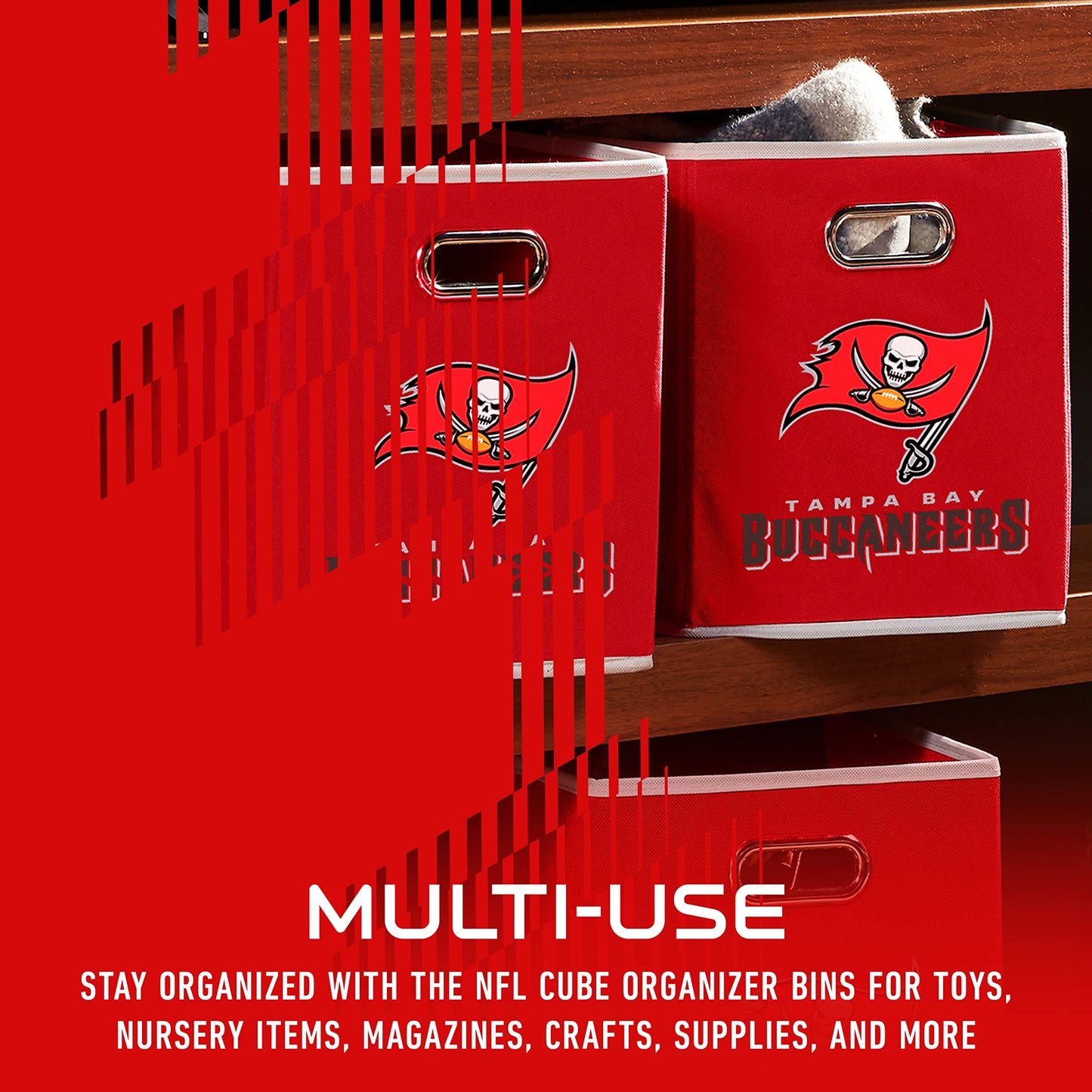 Franklin Sports NFL Tampa Bay Buccaneers Collapsible Storage Bin