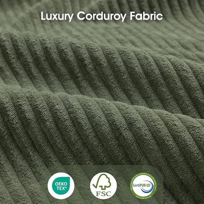 LLappuil Modular Sectional Sofa with Storage Seats, Corduroy Convertible Modular U Shaped Sectional Couch for Living Room, 9 Seat Oversized Sofa with 9 Back Cushion 9 Throw Pillow, Green