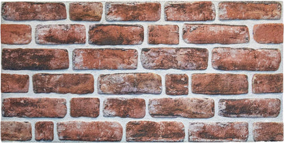 Dundee Deco 3D Wall Panels Faux Brick - Cladding, Mahogany Stone Look Wall Paneling, Styrofoam Facing for Living Room, Kitchen, Bathroom, Balcony, Bedroom, Set of 10, Covers 54 sq ft