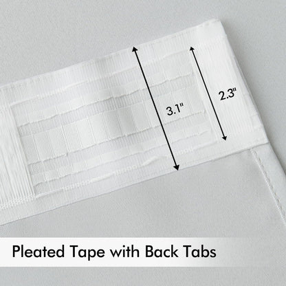 MIULEE Back Tab Light Blocking Curtains 120 Inch Long 2 Panels Set for Living Room Bedroom, Greyish White Rod Pocket/Pinch Pleated Extra Long Thermal Insulated Room Darkening Blackout Curtains/Drapes