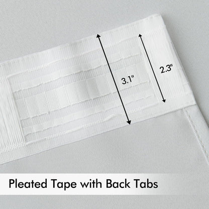 MIULEE Back Tab Light Blocking Curtains 108 Inch Long 2 Panels Set for Living Room Bedroom Privacy, Greyish White Rod Pocket/Pinch Pleated Extra Long Thermal Insulated Room Darkening Blackout Drapes