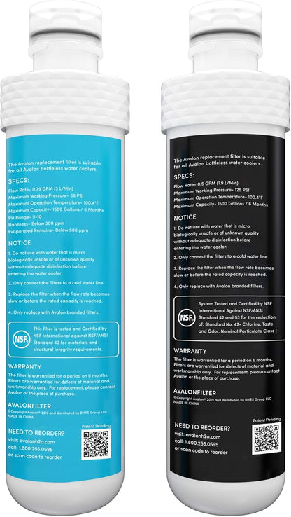 Avalon Genuine 2 Stage Replacement Filters For All Avalon Branded Bottleless Water Coolers NSF Certified, 2 Count (Pack of 1)