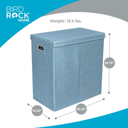 BIRDROCK HOME Laundry Hamper with Lid | Removable Bags for Sorting Clothes | Sectioned Laundry