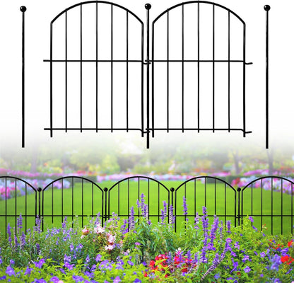 Decorative Garden Fence 17in x18ft, 18 Pack Rustproof Metal No Dig Fence Animal Barrier for Dog, Arched Flower Bed Edging Ornamental Wire Border Panel Fencing for Yard Patio Outdoor Decor