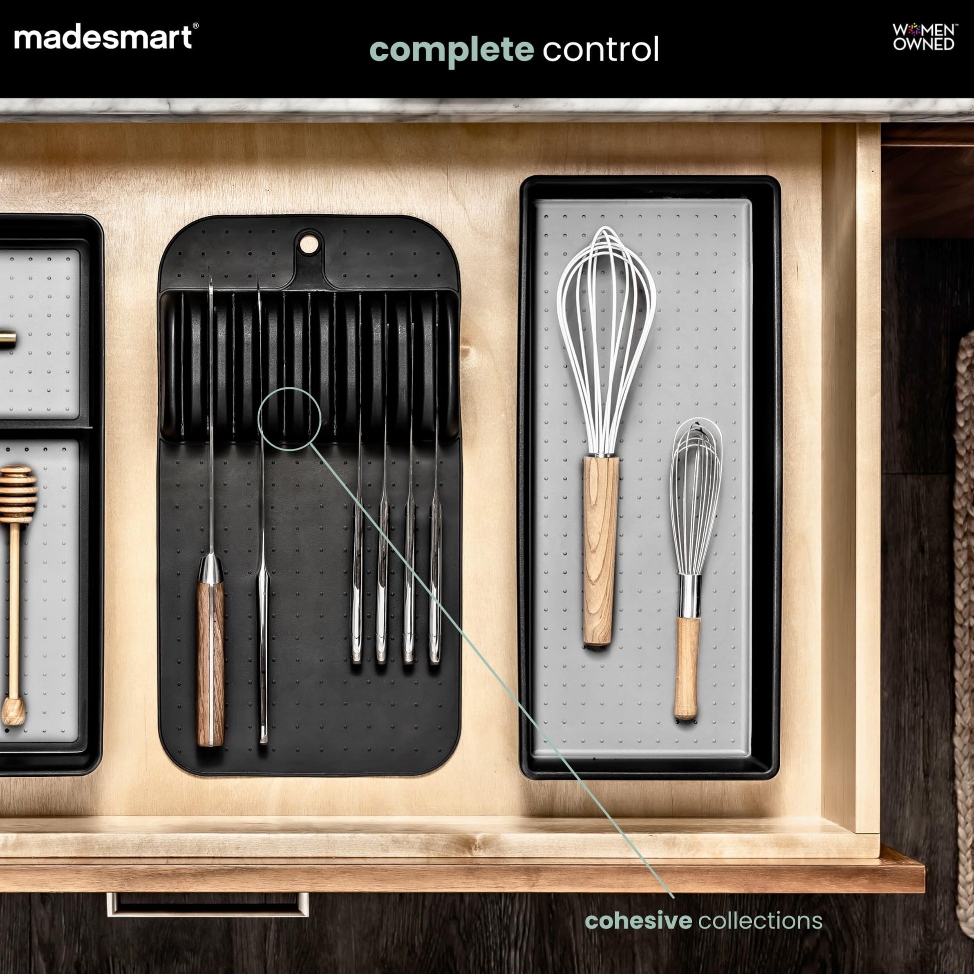 madesmart Classic In Drawer Knife Organizer, 11 Knives