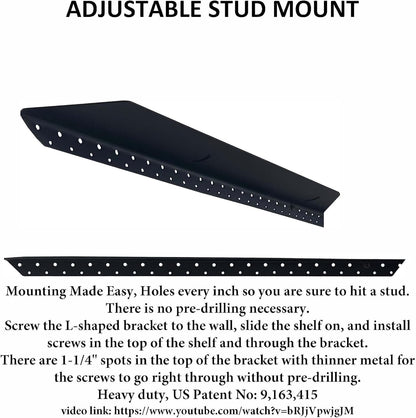 Joel's Antiques 54 Inch Wooden Floating Shelves for Wall - 54x8x2 in - Made of Natural Wood - Long Heavy Duty Wall Shelves - Made in USA NO TARIFFS - Perfect for Living Room, Kitchen - Mocha