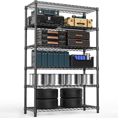 4080 lbs Steel Storage Shelving 6-Tier Utility Shelving Unit Steel Organizer Wire Rack for Home,Kitchen,Office,Garage, 17.7" D x 47.2" W x 72.3" H