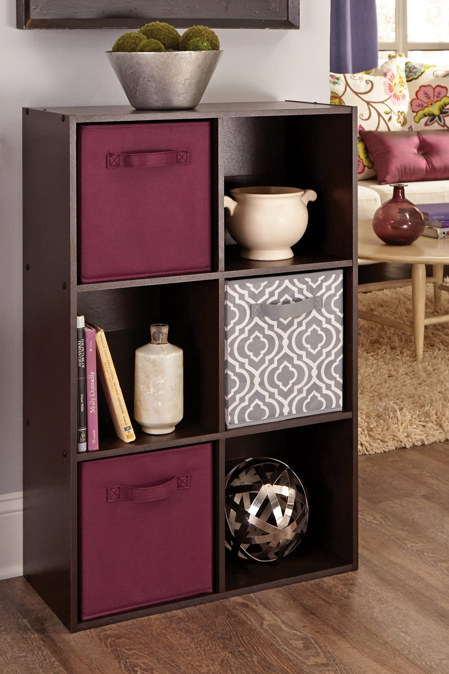 ClosetMaid Cubeicals 6 Cube Storage Shelf Organizer Bookshelf, Stackable, Vertical or Horizontal