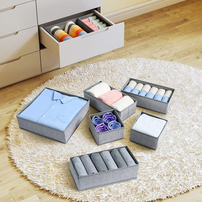 DIMJ Drawer Organizer Clothes 12 Pack - Foldable Baby Organizers and Storage & Dresser Organizer for Bedroom, Closet - Nursery Organization Dresser Dividers for underwear, Sock,Bra, Belt, Tie, Gray