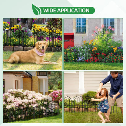 32 Pack Decorative Garden Fence, 26in x 34.6ft Arched No Dig Animal Barrier Fence for Dog Rabbit, Garden Edging Border, Rustproof Metal Ground Stake Border Fencing Panel for Outdoor Yard Patio Decor