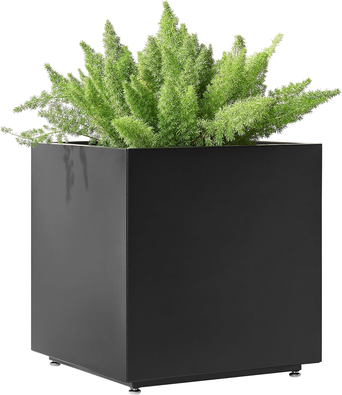Large Metal Outdoor Planter Box 20Wx20Dx21.5H, Galvanized Steel Cube Planters for Outdoor Plants, Easy Assembly - 5mins Quick Install, Large Square Flower Pot for Patio, Deck, Garden, Yard, Black