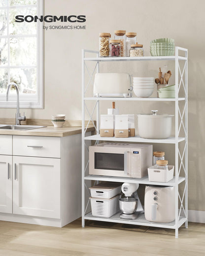 SONGMICS 5-Tier Metal Storage Rack, Shelving Unit with X Side Frames