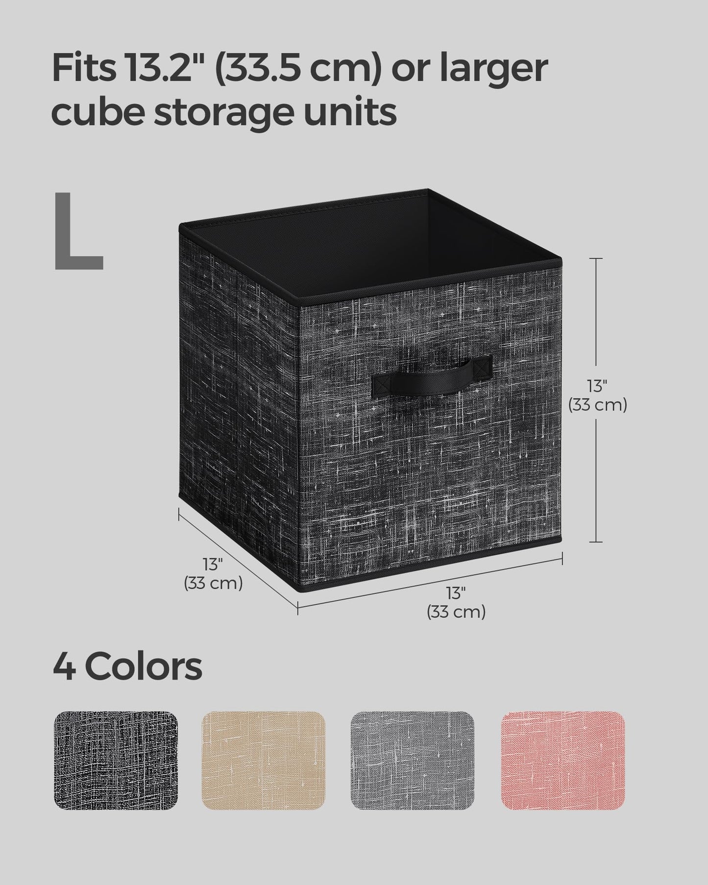 SONGMICS Storage Cubes, Set of 8, 13-Inch Foldable Closet Organizers