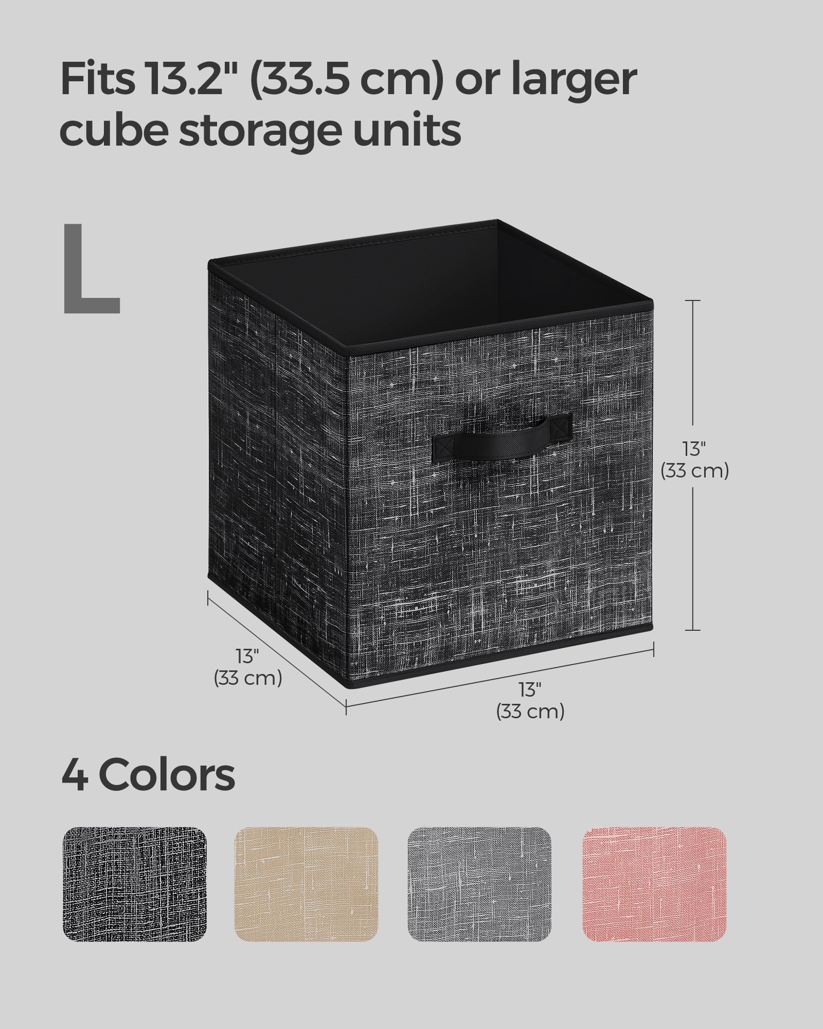 SONGMICS Storage Cubes, Set of 8, 13-Inch Foldable Closet Organizers