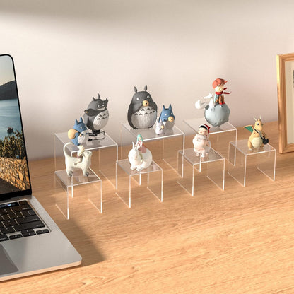 Clear Acrylic Risers 3 pcs, Square Acrylic Food Display Stands Tabletop, Display Shelf for Vendors, Collectibles, Funko Pop, Food, Glasses, Perfume, Small Plants - 5''x6''x7''