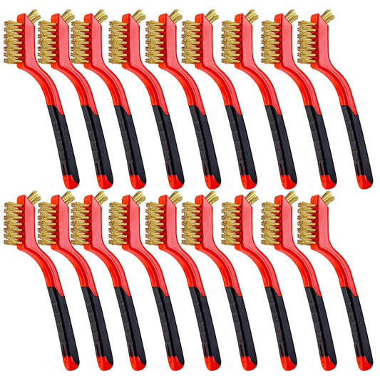 Wire Scratch Brush Set Soft Grip for Rust, Dirt & Paint Scrubbing with Deep Cleaning (18, 18PCS