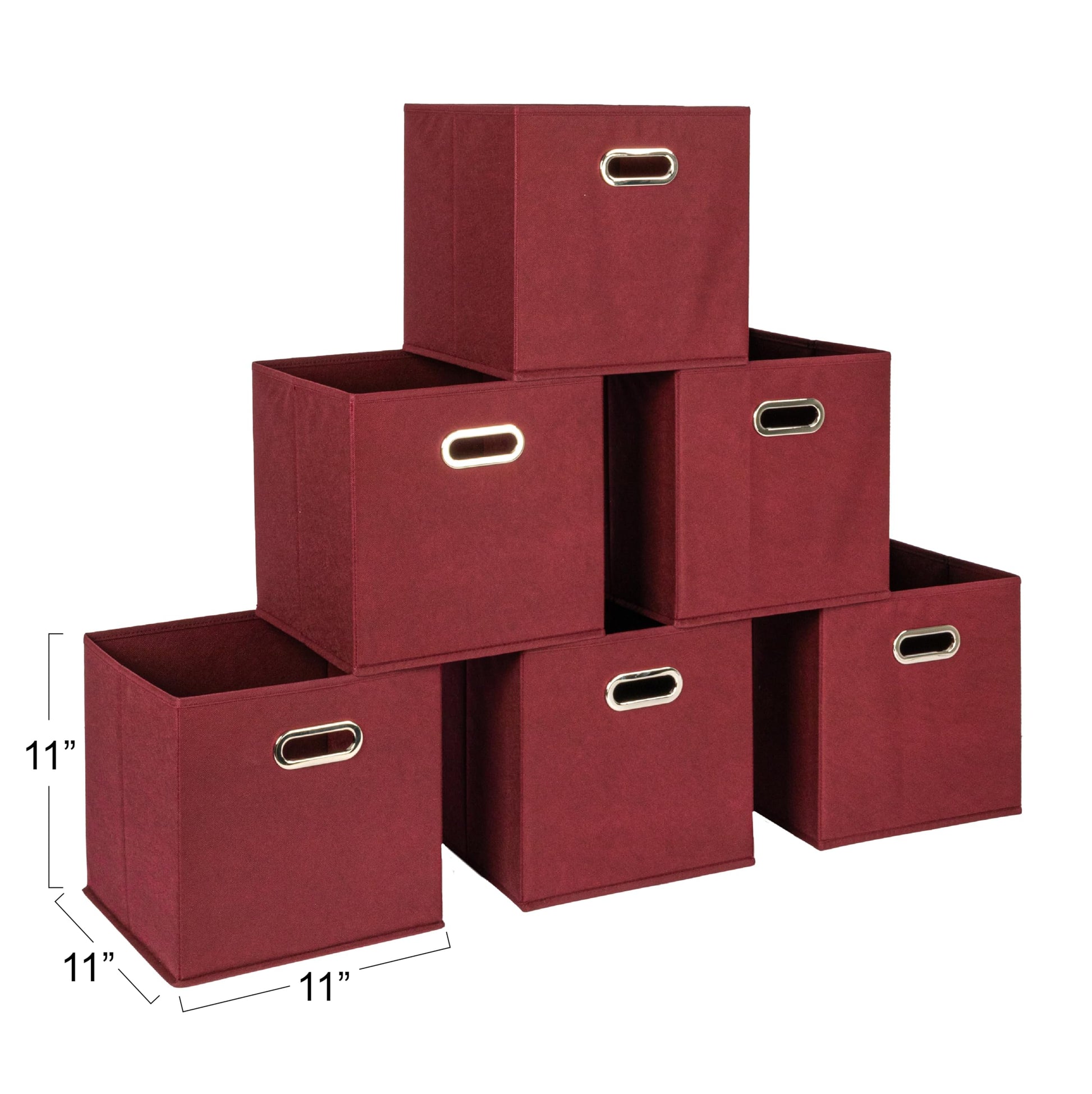 Household Essentials Fabric Storage Bins 6 Piece Set, Burgundy