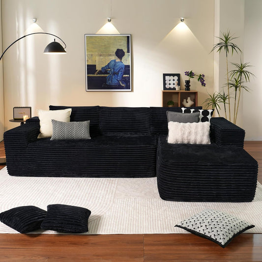 ovios 104" Cloud Sectional Couch with L-Shape Chaise,Modern Modular Sofa with Deep Seat