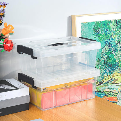 Cetomo Lidded Storage Bin with Handle, Storage Bins with Lid, Organizing Container with Secure