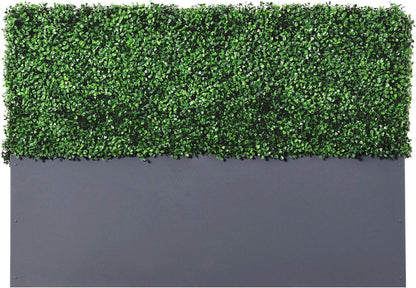AGPL Upgraded Artificial Boxwood Hedge Wall with Gray Color Planter Box (33.5" Height 48" Width 12" Deep) …