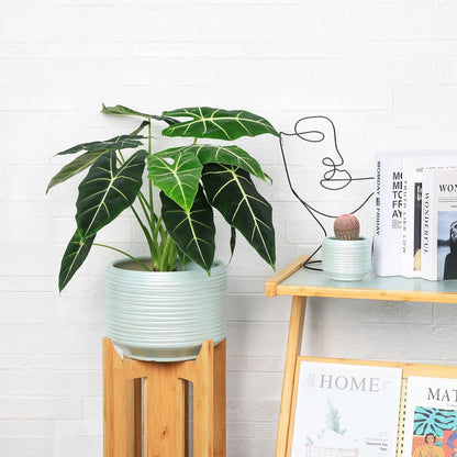 10 Inch Ceramic Plant Pot with Drainage – Large Flower Pot for Indoor Outdoor Plants, Modern Decorative Planter for Patio, Balcony, Garden, or Home Decor