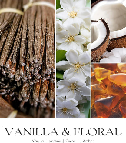 AOOVOO Vanilla Scented Candles for Women - Aromatherapy Candle with Crystals Inside, 10oz Soy Candles for Home Scented, Gifts for Women Mom