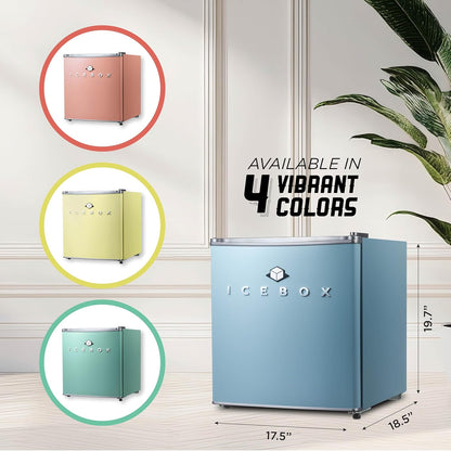 IBCR17SLT Compact, Energy Star Certified Small, Single Door Mini Fridge with Freezer Refrigerator, Standard (1.7 cu ft), Slate Blue