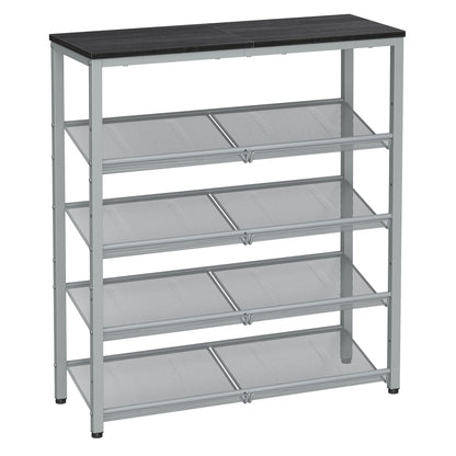 VASAGLE Shoe Rack for Entryway, Freestanding, Adjustable, Industrial