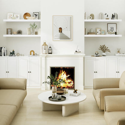 Heimlove White Bathroom Shelves Floating Shelves for Wall Shelf Over Toilet Long Wall Mounted Modern Farmhouse,48 x 12 Shelves with Invisible Brackets for Living Room, Kitchen, Bedroom