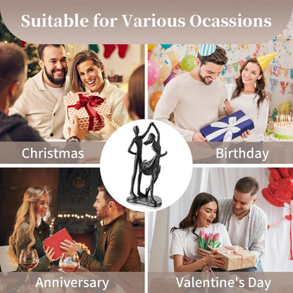 Sziqiqi Anniversary Wedding Gift for Couple: Iron 6th Anniversary Wedding Gifts for Her - Unique Couple Sculpture Iron Gifts for 6 Year - Cast Iron Statue for Women Him Wife