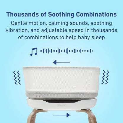 Graco SmartSense Soothing Baby Bassinet – Smart Newborn Bassinet Detects and Automatically Responds to Baby's Cries – for Newborn Babies to 6 Months