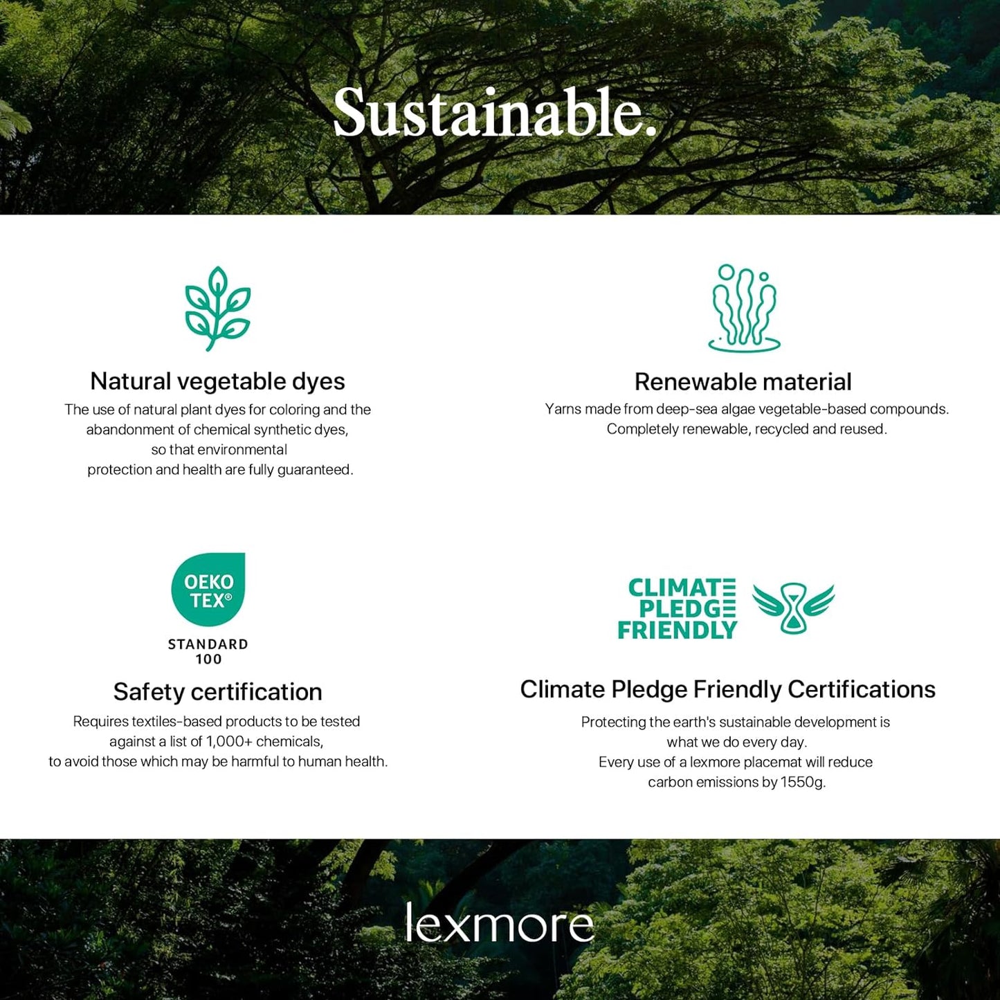 LEXMORE Placemats Set of 4 Vinyl/Plastic Woven Place Mats for Kitchen Table Indoor/Outdoor Washable Placemat Wipeable Dining Table Mats(Ombre Gray)